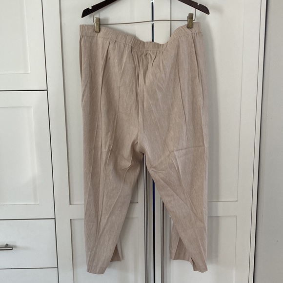 NWT J. Jill Linen Blend Stretch Crops - Elastic Back, Side Zip, Button Hem XLP - Picture 5 of 5